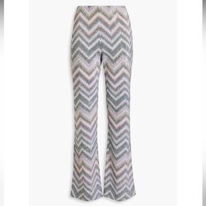 MISSONI Sequined Metallic Crochet-knit Flared Pants In Multi - US size 6 - NWT 🔥